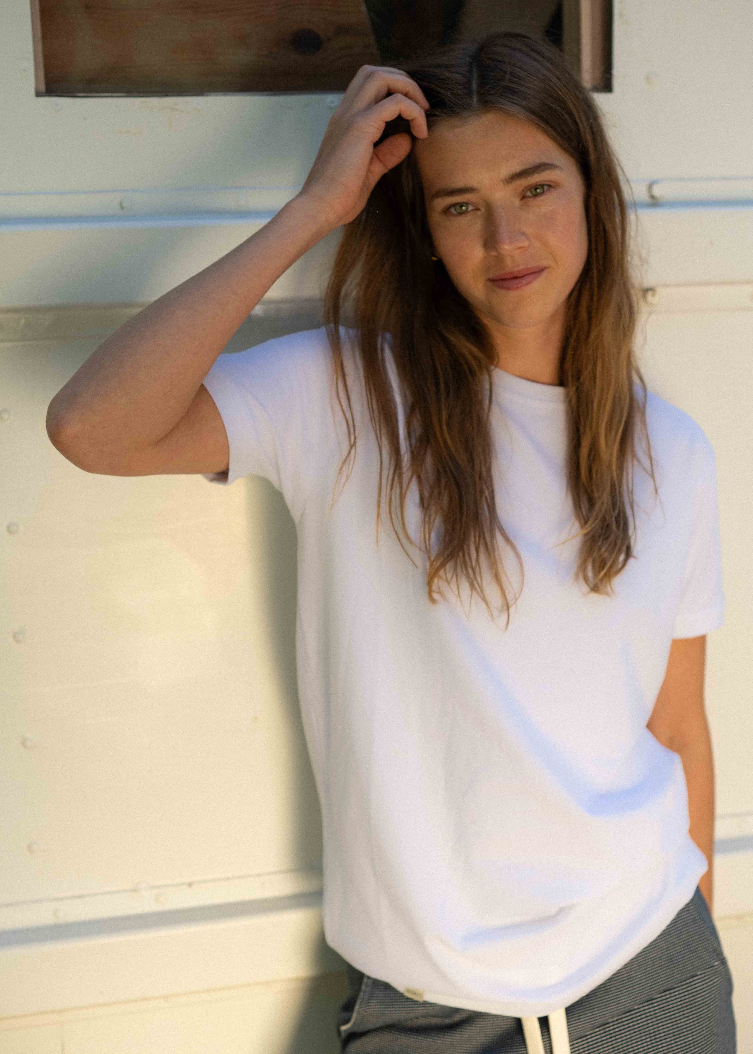 Unser Model Mathilda ist <strong>178 cm</strong> groß und trägt <strong>Größe S</strong>.#