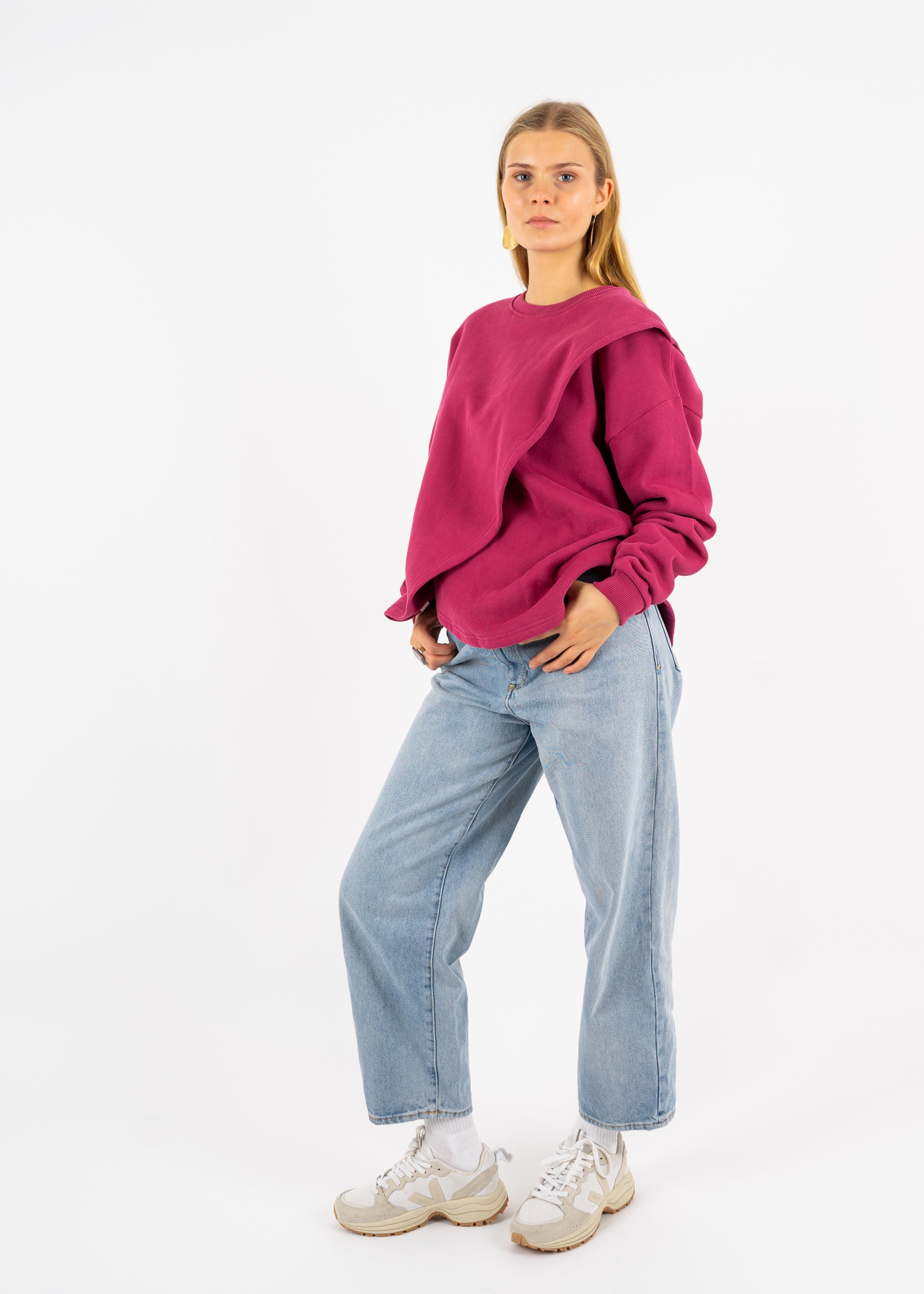 Unser Model Maike ist <strong>176 cm</strong> groß und trägt <strong>Größe S</strong>.#