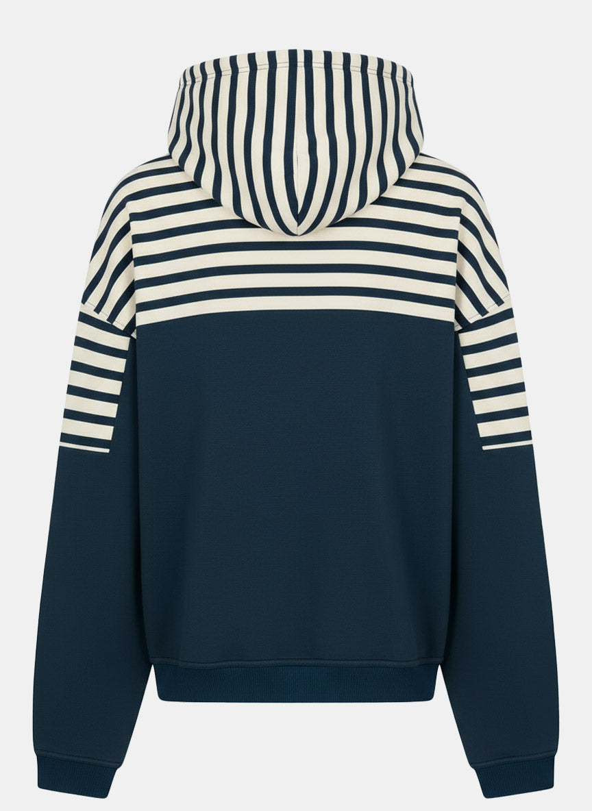Oversized Hoodie SNÜCKERN NavyStriped/Navy
