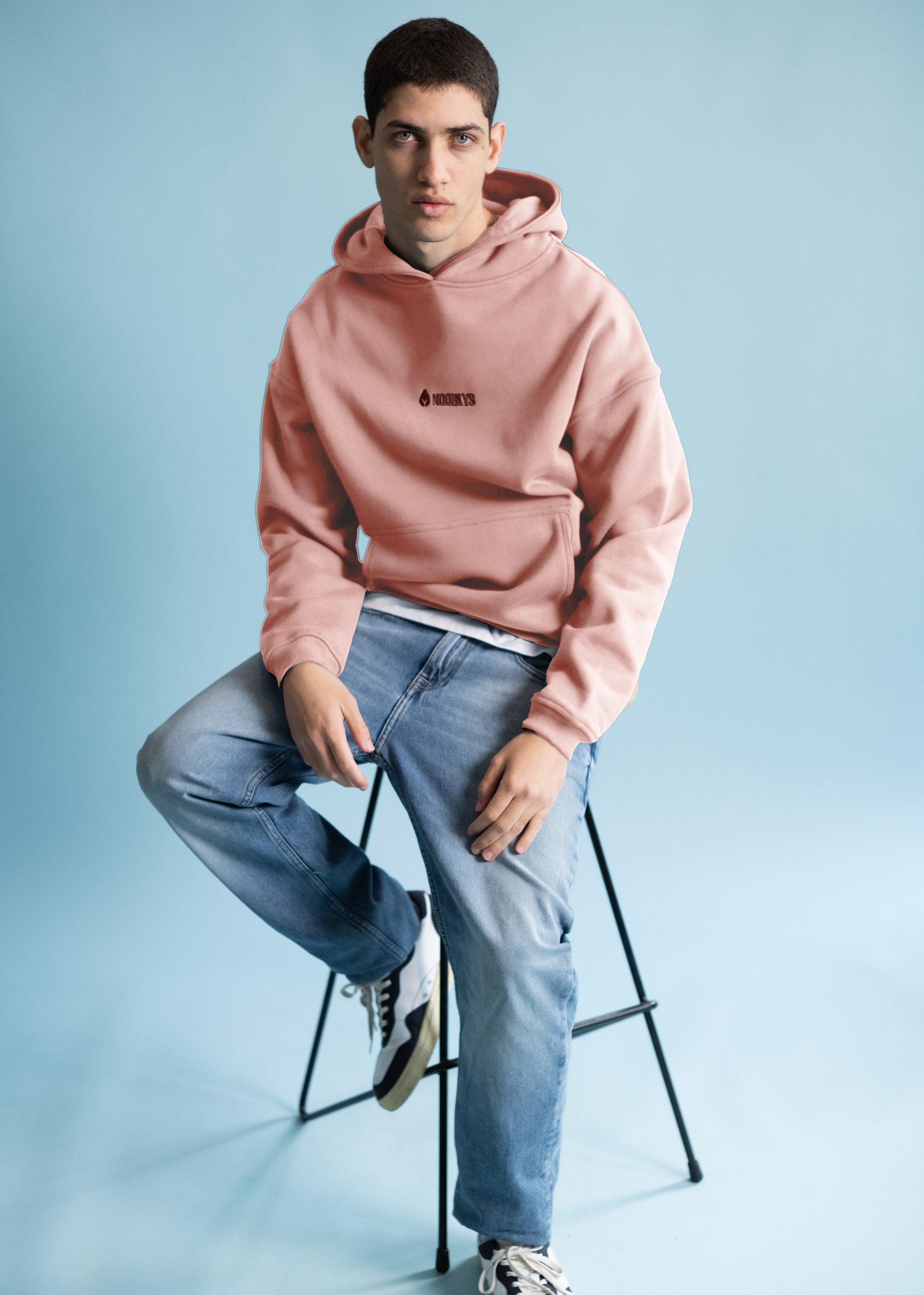 Boxy Heavy-Sweat Hoodie PUNDIG DustyRose/Marsala