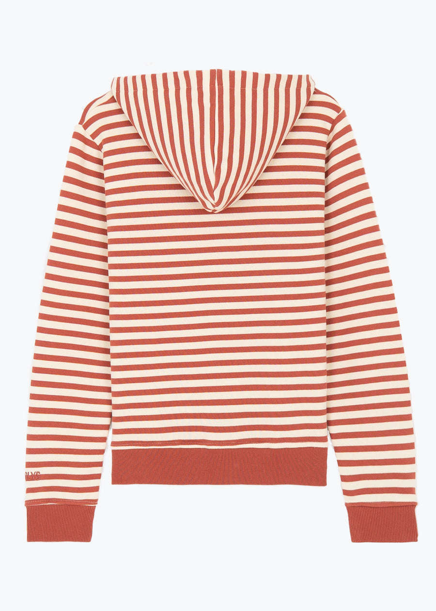 Basic-Hoodie HELENE MahagonyStriped