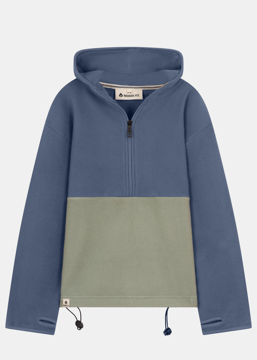 Baumwoll-Fleece-Hoodie FLITZ DenimBlue/DustyMint