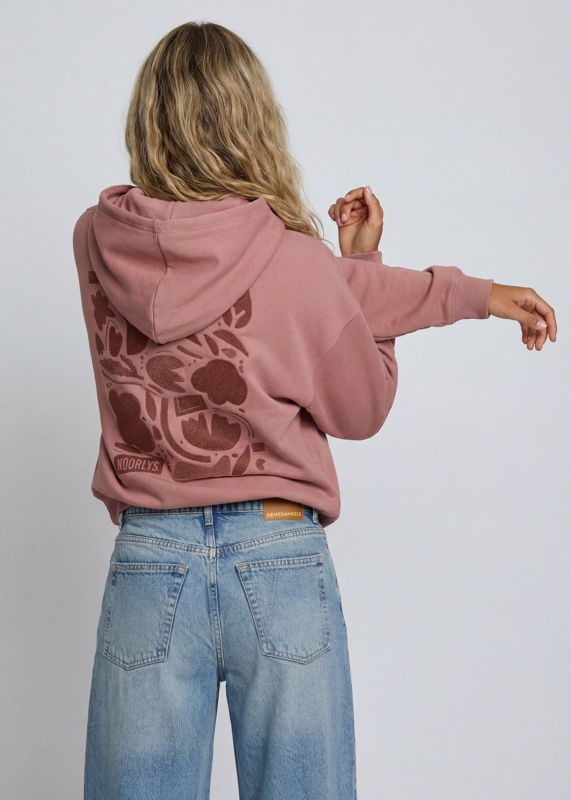 Boxy Heavy-Sweat Hoodie PUNDIG DustyRose/Marsala