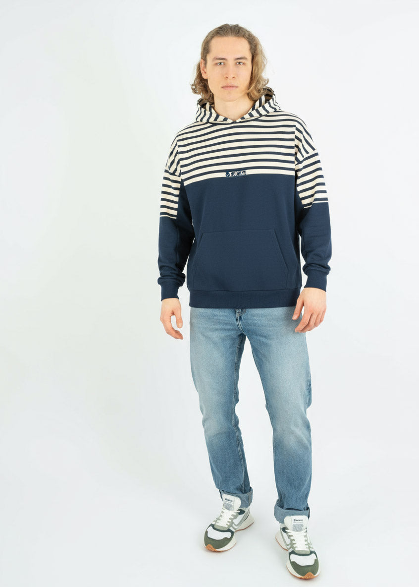 Oversized Hoodie SNÜCKERN NavyStriped/Navy