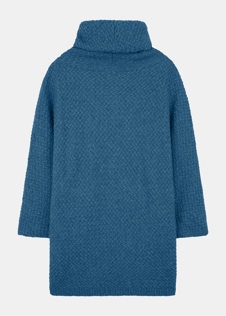 Strick-Poncho MUUS DenimBlue