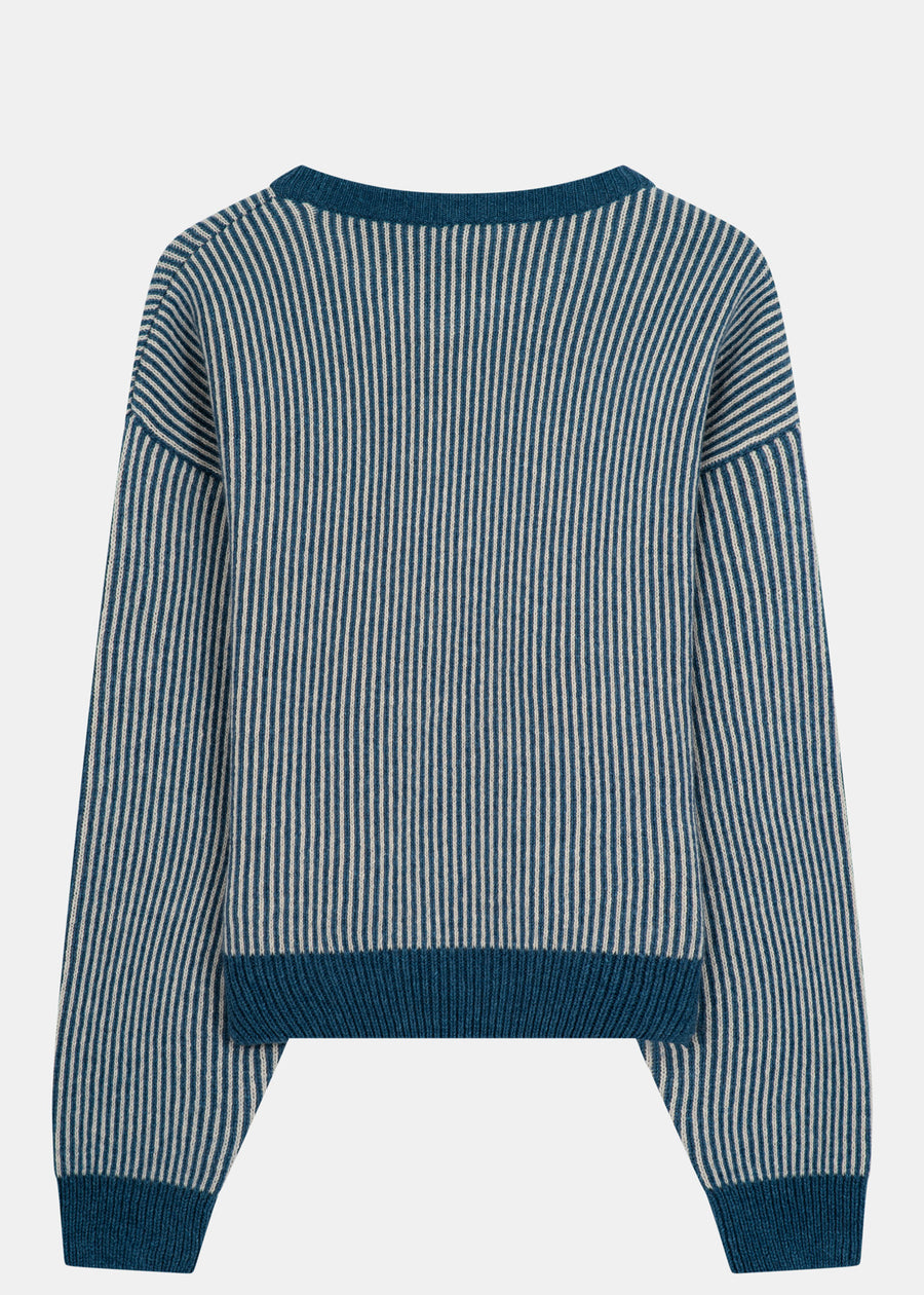 Oversized-Strickpullover NELLIE DenimBlue/OysterGrey