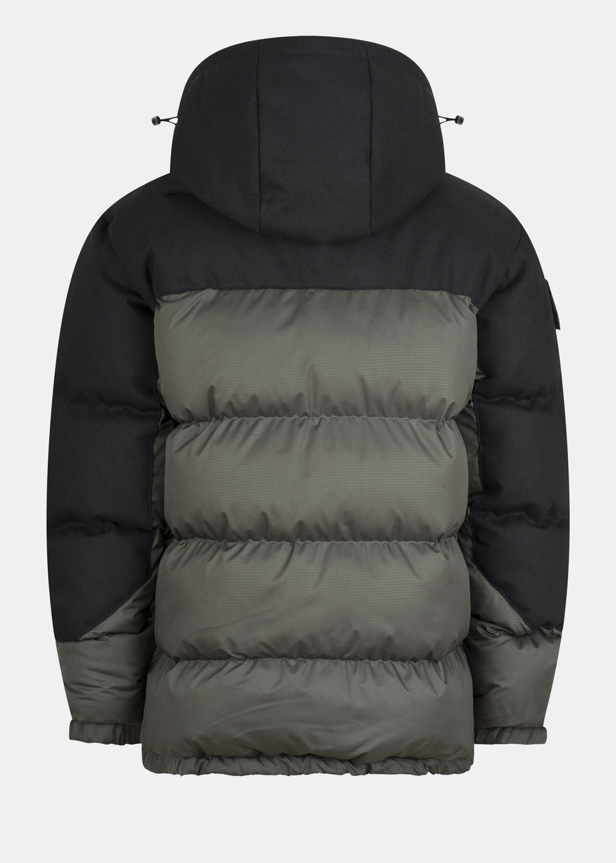 Vegan down jacket WAARMING Olive/Black